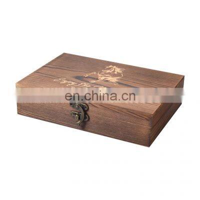 Custom cigar packing box flip wooden gift box directly for cigar wooden gift box