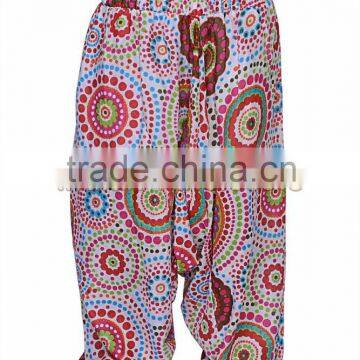 Indian Women Cotton Printed White Color Harem Pants Causal Trouser Yoga Dance Baggy Hippie Genie Casual Pants 2009WH