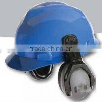 safety helmet with face shield and ear muff