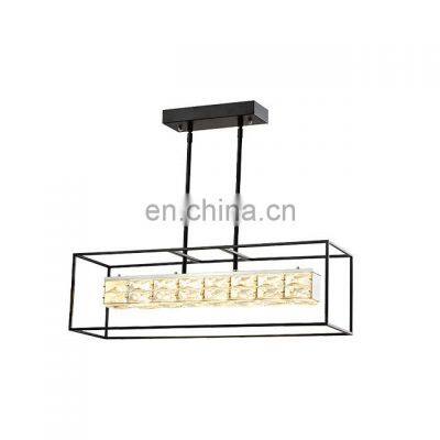 Luxury Indoor Modern Kitchen Crystal Black Led Pendant Lamp