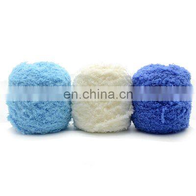 Wholesale DIY Coral Velvet Yarn Hand Knitting Blankets Chenille Chunky Tube Yarn