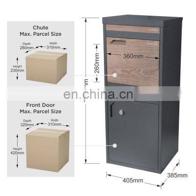 Metal Wood Grain Custom Colour Standing Parcel Drop Box