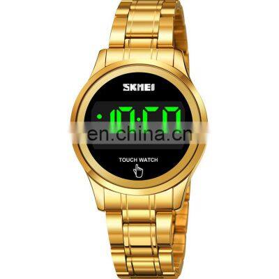 New Arrival Skmei 1737 Touch Screen Gold Luxury Led Watch for Lady Wristwatch Price Waterproof 3ATM