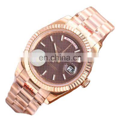 3A luxury men's watch double calendar luminous stainless steel men's watch business temperament mechanical watch