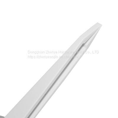 Antistatic Plastic Tweezers White Dust-free Purification Pointed Wide Flat Round Head Special Tools for Maintenance Electronics Factory photo-5