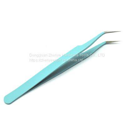Professional Eyelash Grafting Tweezers High Precision Eyelash Hairdresser Special Flowering Tool Clip Blue photo-5