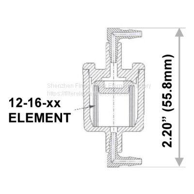 Fluorocarbon Borosilicate Glass Microfiber Element DIF-MNxx-1/8″-90 photo-2