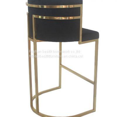 XC201 Gold Chair PU Hotel Chair Stainless Steel High Chair Modern Furniture photo-4