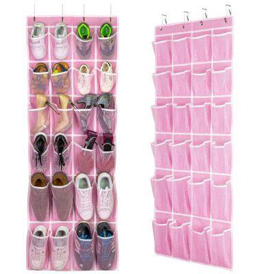 Over The Door Shoe Organizer, Hanging Shoe Organizer With 24 Mesh Large Pockets Door Shoe Rack Organizer for Men Women Kids Hanging Shoe Storage Bag photo-4