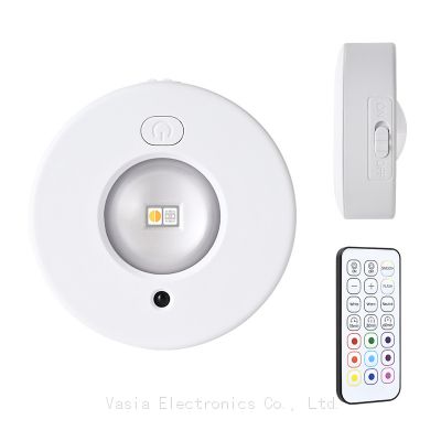 Round smart home cabinet wall stair stage energy-saving automatic human motion sensor night LED night light factory wholesale