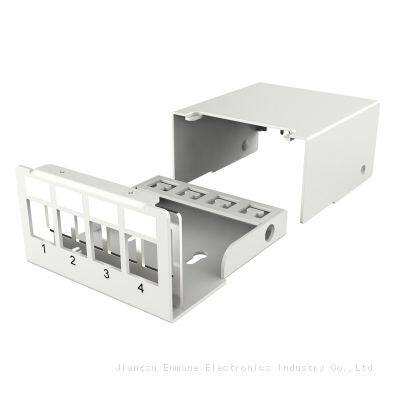 Enmane 1U 4 Port STP Network Surface Blank Patch Panel Box photo-4