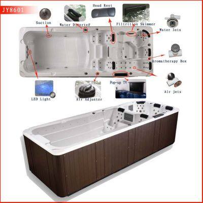 Ponfit Spa With 1 Lounge Luxury Swimming Spa Hot Tub Combo Hydro Spa Pool photo-5