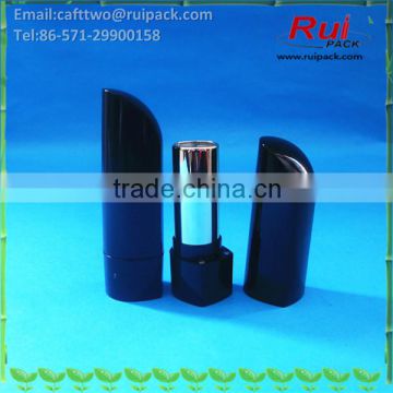 Finger shap lipstick case with aluminum gold inner, black lipstick tube/container in unique shape