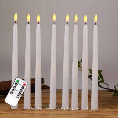 Hot Selling LED Taper Candles Long Realistic Plastic Flameless Yellow Flickering Light Battery Home Decoration Christmas