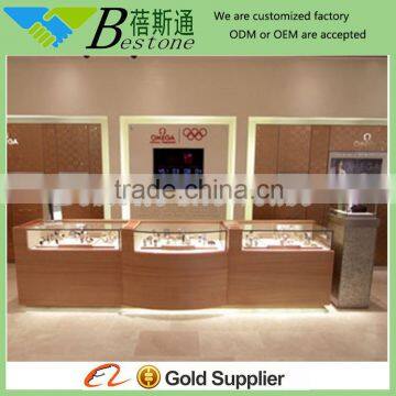 Fashion wood counter designs for watch shop furniture