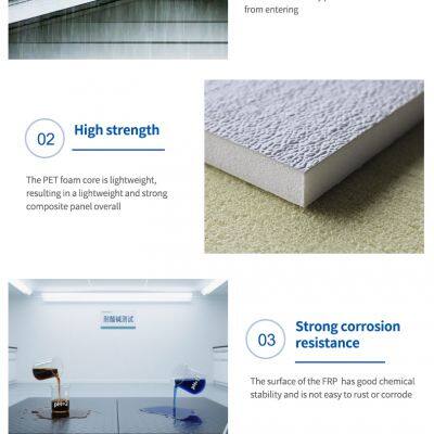 Anti-Scratch FRP PET Composite Board Retail Kiosk Countertop Panel Durable High Gloss Commercial Service Area FRP Sandwich Panel photo-3