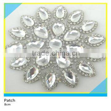 Hotfix Clear Rhinestone Trim Patch Iron on Shiny Glass Stone Applique 6x20cm