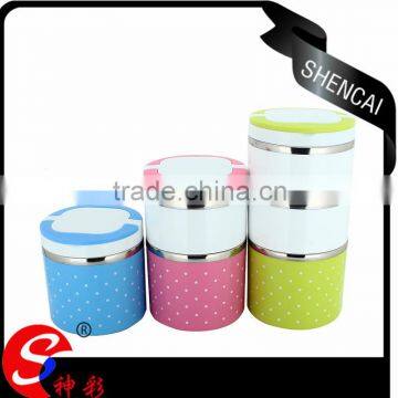 Korean two tier tiffin lunch box food container stainless steel thermos lunch box