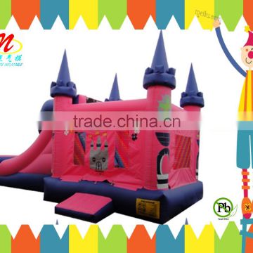 Inflatable combo bounce house with inflatable slide for kids