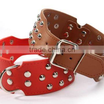 Wholesale Pet Supplies Mushroom Nails pu Leather Dog Collars