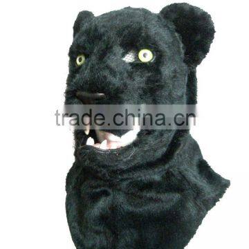 plush black panther animal head masks for party,animal Halloween mask with awesome eyes and mesh design for kids