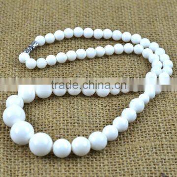 Grade AAA Natural White Tridacna Shell Beads Necklace