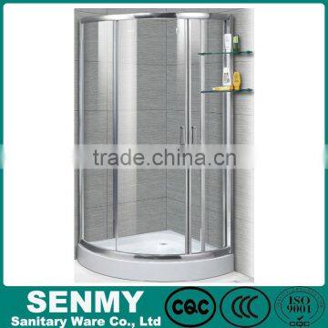 acrylic tray free standing sliding glass shower enclosure