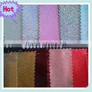 Hot selling fine glitter fabric for bag, cheap glitter wallpaper