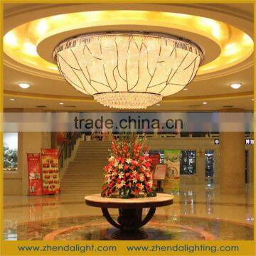 custom-made Bigest hotel decorate oval clear crystal lamps chandelier and ceiling light