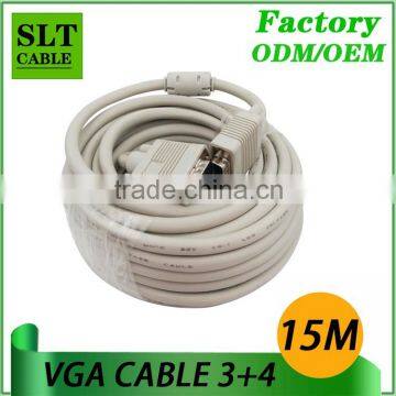 SLT 15M High Quality VGA Cable Male to Male 15pin 3+4 for Computer Monitor Projector Laptop Etc Multimedia photo-2
