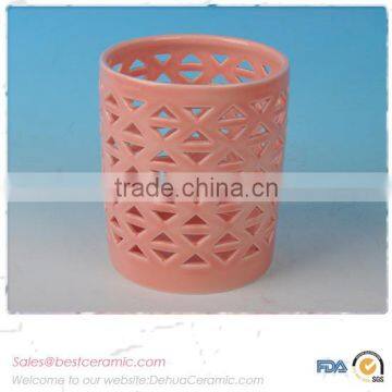 Ceramic Porcelain Cut Out Window T-light Holder photo-5