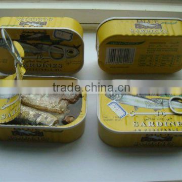 canned sardines in oil 125g with high quality