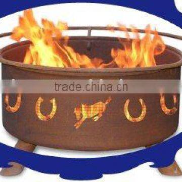 natural rusty Horse Shoe BBQ oven