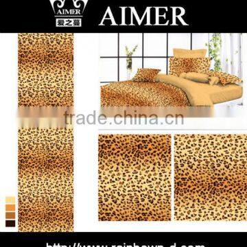 trade assurance cotton twill 40x40/ 133x72 printed fabric with animal skin design for KING, Queen size bed sheet