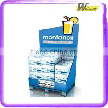 Recycled Portable beauty Product advertising cardboard pallet display stand for garments