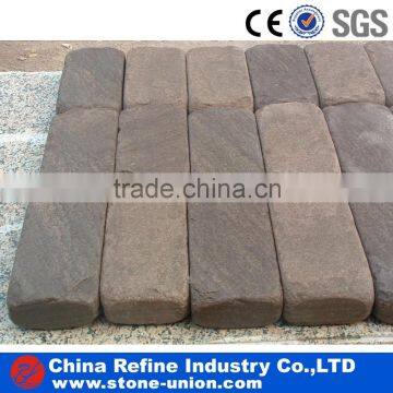 tumbled dark red sandstone paving stone