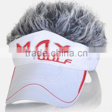 Playing Golf Outdoor Funny Fake Hair Visor Hats photo-6