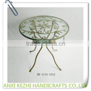 Dining Table with Round Glass Top