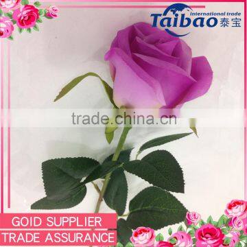 Trade assurance big sell long stem purple cheap wholesale artificial rose flowers