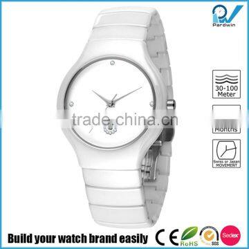 PVD Rosegold/Silver Ceramic Case Crystal Diamond and Ceramic Band Women Crystal Sapphire Ceramic Watch Brands photo-2