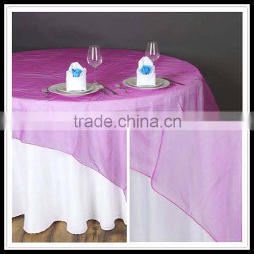 cheap price elegant organza fabric table overlay for wedding banquet party