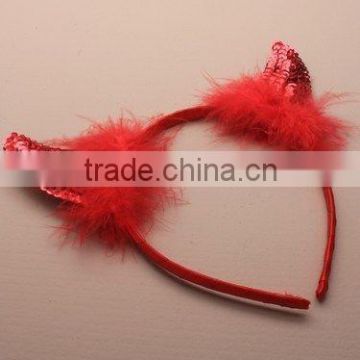 Ladies Hen Nights Red Devil Sequined Horns On Headband Party Time Ideal Gifts H132