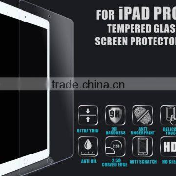 9H 2.5D 0.33mm tempered glass screen protector for ipad pro