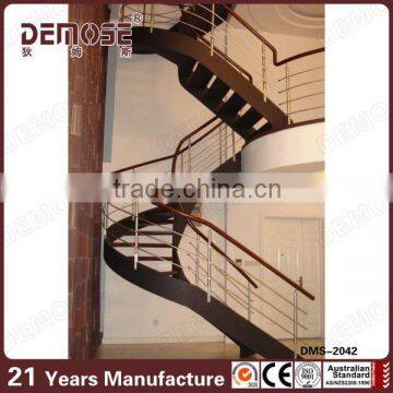 sell villas design spiral staircase with wooden treads