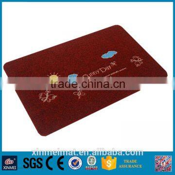 Eco-friendly New Style Embroidered Non-slip Rubber Floor Mat Door Mat