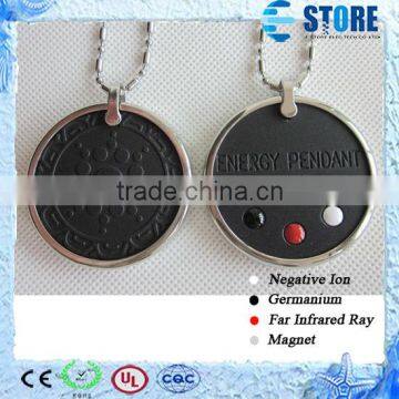 Lava Stone Quantum Pendant Lace Sunflower Pattern with 3 Kinds of Energy Stones Stainless Steel Protector