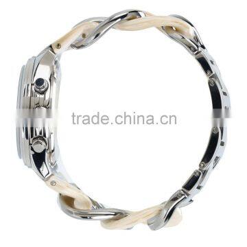 Custom Brand Lady Vogue Oem Japan Movt Chronograph Quartz Women's Stainless Steel Acetate Watch Waterproof 5ATM photo-3