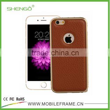 Metal Bumper With Leather Cover Phone Case for IPhone6/6P photo-6