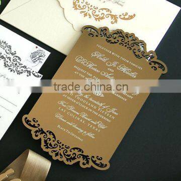 Elegant laser cut gold acrylic invitation for Heidi                        
                                                Quality Choice