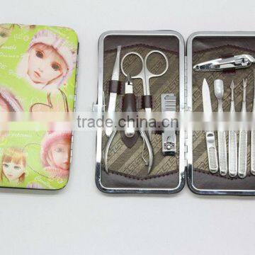 New 1Set Nail Care Manicure Pedicure Travel Nail Clipper Kit with Cutie Doll Pattern